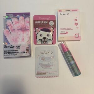 The Crème Shop Skincare Bundle Masks Patches Exfoliating Gloves NEW